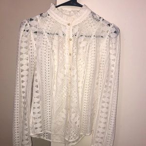 🌼Anthropology Boho Lace button blouse